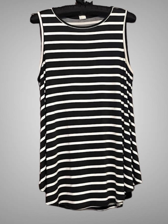 Bellamie Other - BELLAMIE BLACK AND WHITE STRIPED SLEEVELESS TOP/SWIMSUIT COVERUP SIZE MEDIUM